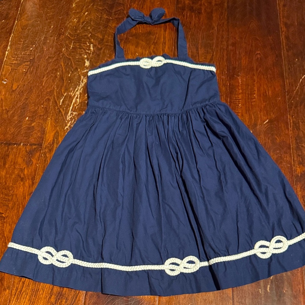 Janie and Jack Navy Dress with White Trim